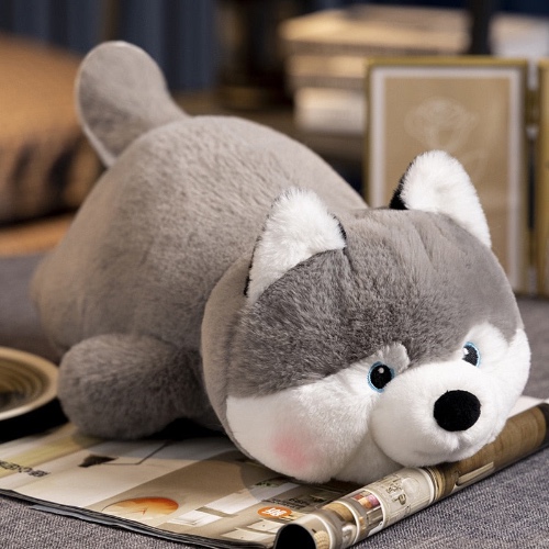 Furry Husky & Corgi Plushies (3 VARIANTS, 2 SIZES) - Husky / 20" / 50 cm