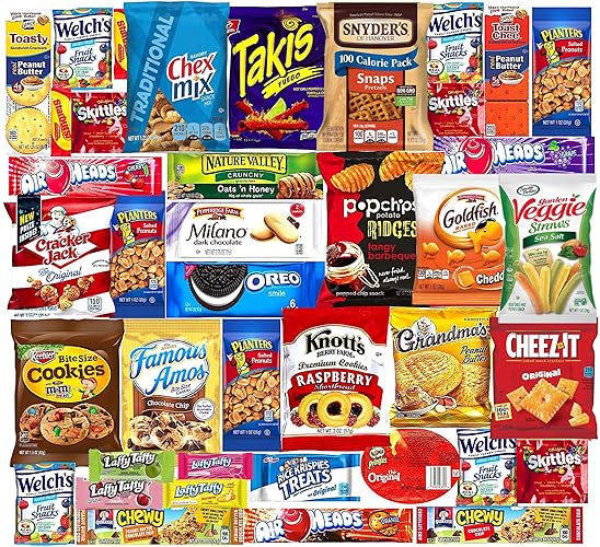 Ultimate Snacks Care Package Comes in Beautiful Gift Box- (40 count) Bulk Variety Sampler, Chips, Cookies, Bars, Candies, Nuts,, Great For Christmas, Office Meetings , Friends & Family, Military, College Students, New Year