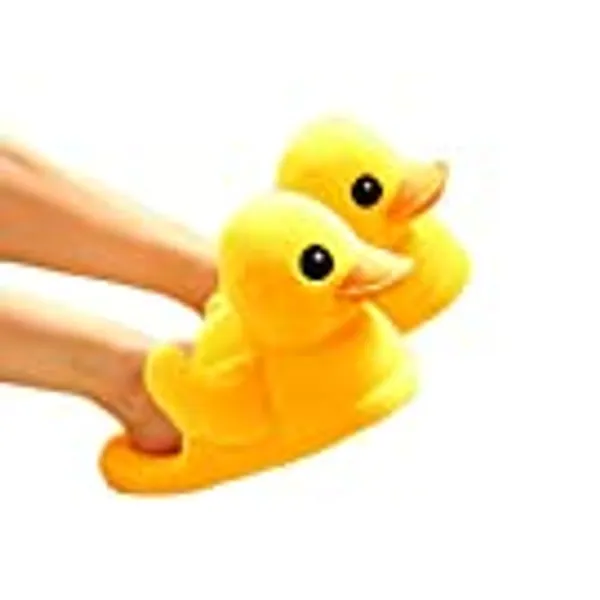 seemehappy Cute Rubber Duck Winter Warm Slippers Plush Slippers