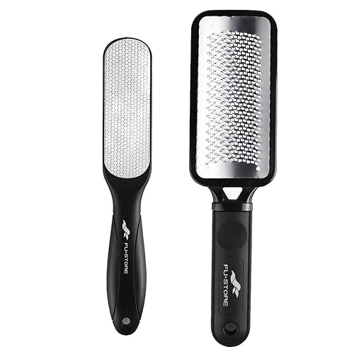 Fu Store 2 Pack Foot Files Callus Remover Stainless Steel Foot Rasp and Dual Sided Feet File Professional Scrubber Pedicure Tools Premium for Feet Care Remove Hard Skin