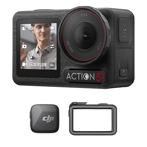 DJI Osmo Action 5 Pro Vlog Combo (Mic Mini), Action-Kamera 4K ideal für Vlogger mit Mic Mini Sender, Mini-Actionkamera mit 1/1.3″ Sensor, 4 Std. Laufzeit, Zwei OLED-Touchscreens - Vlog Combo (Mic Mini)