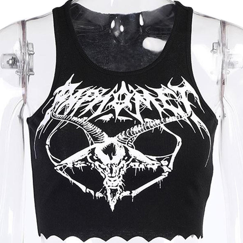 Alternative Y2K Crop Top Goth Chic - S / black
