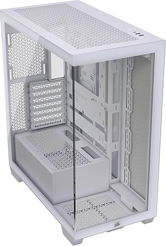 CORSAIR 3500X Mid-Tower ATX PC Case – Panoramic Tempered Glass – Reverse Connection Motherboard Compatible – No Fans Included – White - Non-RGB - White