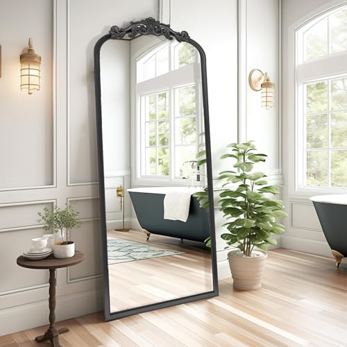 AIXI HOME Antique Black Arch Full Wall Mirror, 22"x65" Elegant Rectangle Vintage Mirror with Ornate Frame, Baroque Inspired Home Decor for Bathroom Vanity Bedroom Entryway - Black - 22x65