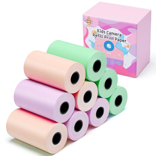 9 Rolls Kids Instant Camera Print Refill Paper- Photo Printer Thermal Paper Rolls Instant Print Camera Refill Paper for Kid's Instant Camera Favors Supplies, Candy Color - Candy Colors