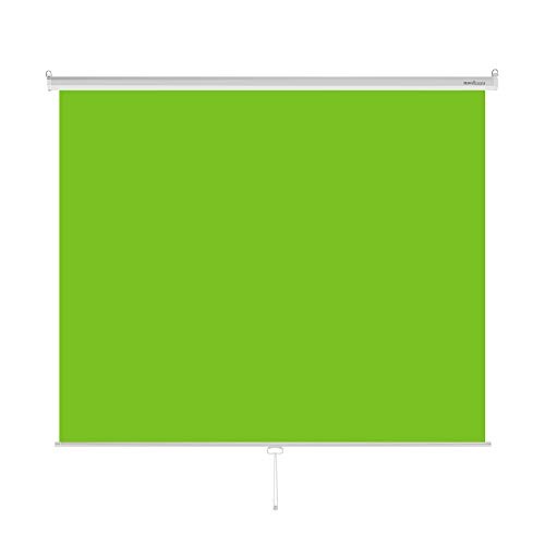 excelimage Pull-Down Green Screen Backdrop, 79”x75” Auto-Locking Chroma Key Panel with Wrinkle-Resistant Green Fabric for YouTube Videos, Music Videos, Photography, TIK Tok, or Gaming (White) - White