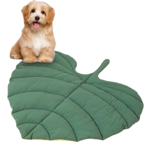 SSDHUA Cat Mattress Leaf Shape Cat Nest Cat and Dog Double-Sided Available Floor Mat Cover Pad Warm and Comfortable Cartoon Cat Bed Indoor Warm Accessories (Heart Leaves) - Heart leaves