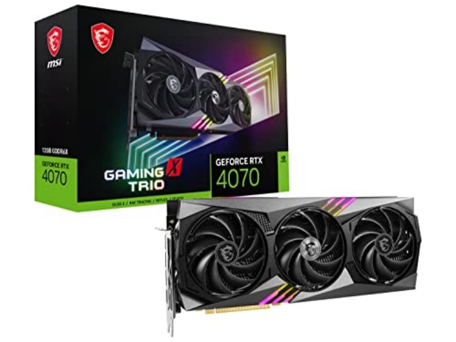 MSI Gaming GeForce RTX 4070 12GB GDRR6X 192-Bit HDMI/DP Nvlink TORX Fan 4.0 Ada Lovelace Architecture Graphics Card (RTX 4070 Gaming X Trio 12G)