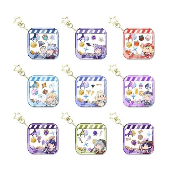 Shaker Genshin Keychains Genshin Impact Charm Genshin Zhongli Xiao Acrylic Key Ring Diluc Genshin Impact Gifts