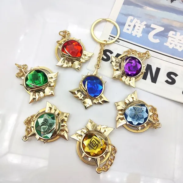 Gem Cut Genshin Impact Vision Keychain Glass Genshin Vision Elements - Mondstadt / Cryo