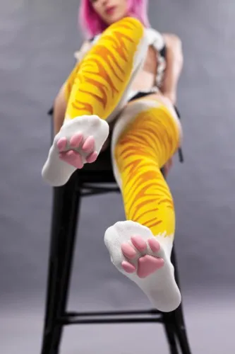 Orange Tabby Cat Toe bean Socks