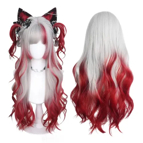 White & Red Wig