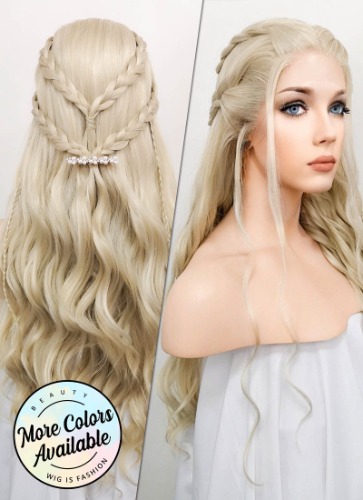 Light Ash Blonde Braided Lace Front Synthetic Wig LF2017 | C101