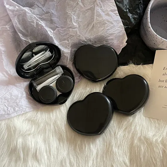 Black Heart Shape Contact Lense Case