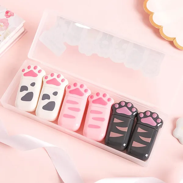 6 stycken korrigeringsrullar mini, 6 m x 5 mm, katttassar korrigeringsband, mini kompakt, giftfri, miljövänlig och FDA-godkänd, lämplig för söta flickor, förpackade i en vacker låda