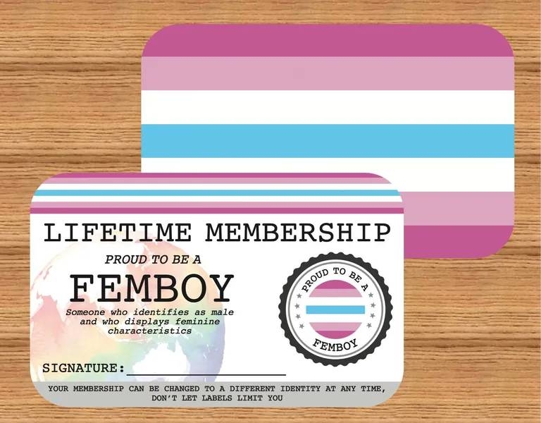 FEMBOY Lifetime Membership Card - Gay Pride Card - LGBT Identity Card -  perfect rainbow community gift