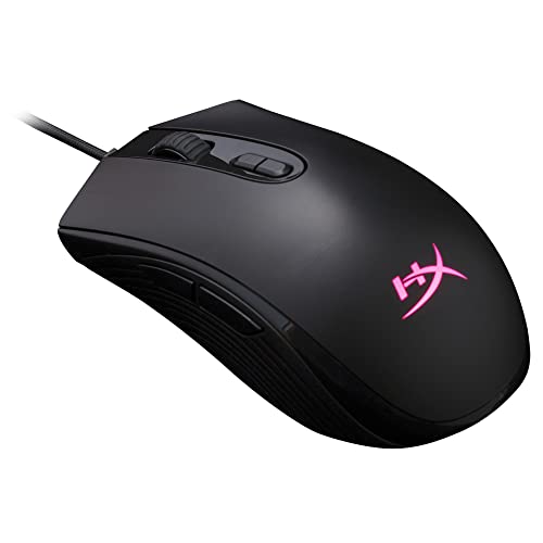 HyperX Pulsefire Core - RGB Gaming Mouse, Software Controlled RGB Light Effects & Macro Customization, Pixart 3327 Sensor up to 6,200DPI, 7 Programmable Buttons, Mouse Weight 87g,Black - Black