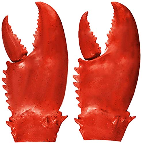 Valentoria Funny Lobster Crab Claws Gloves Hands Weapon Props Halloween Toys,Funny White Elephant Gag Gift - Red