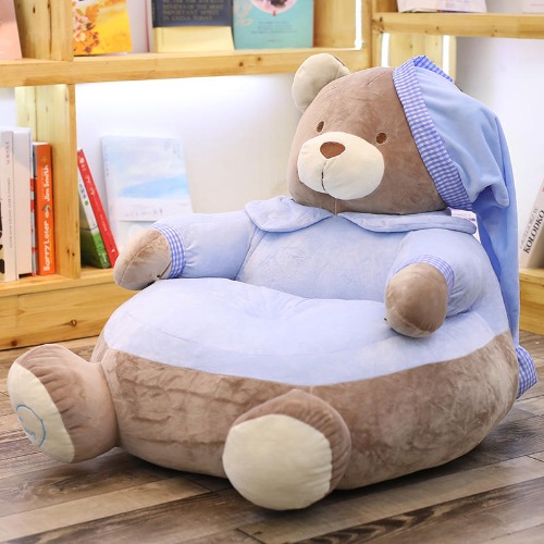 Giant plush bear sofa sale. - Blue