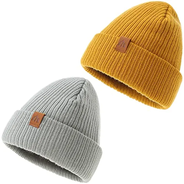 AHAHA Baby Beanie Kinder Jungen Stricken Wintermütze Jungen Warm Mütze und Schal Kinder