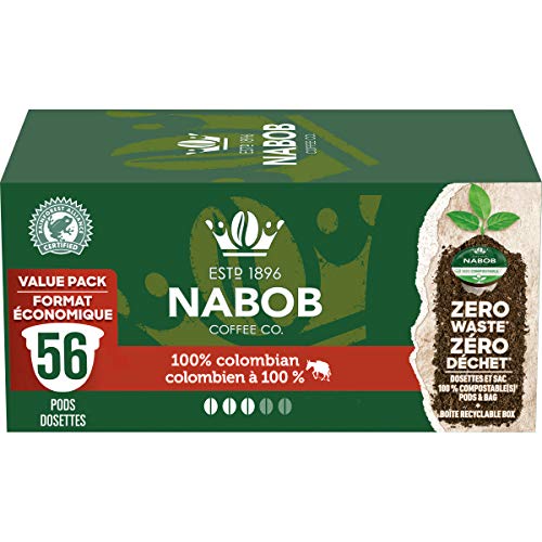 Biluocun Nabob 100% Colombian Coffee 100% Compostable Pods, 56 count (Pack of 1) - 100 % Colombian - 56 count (Pack of 1)