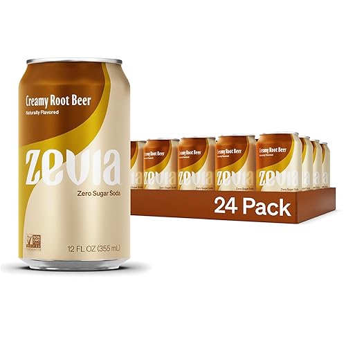 Zevia Zero Sugar, Creamy Root Beer Soda, 355 mL Cans (Pack of 24) - Creamy Root Beer - 355 mL (Pack of 24)