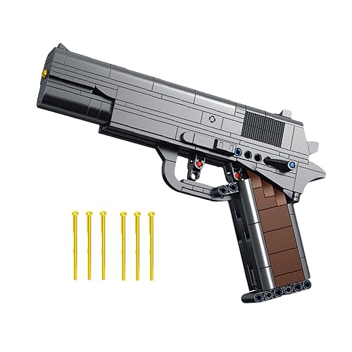 Nueris 1:1 M1911 Building Blocks Gun Sets - 333 PCS Model Guns Collection Toy Building Bricks Sniper Set Shootable - Simulation Militarily Toy Lovers for Kids and Adults Gifts (M1911)