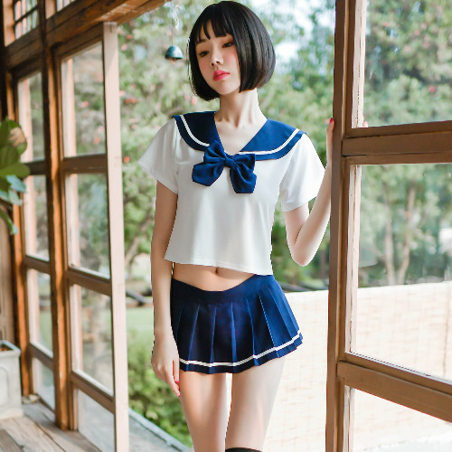 Sailor Cosplay Lingerie Set: Anime-Inspired - Blue / M