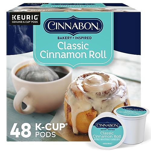 Cinnabon Classic Cinnamon Roll Keurig Single-Serve K-Cup Pods, Light Roast Coffee, 48 Count - Classic Cinnamon Roll - 48 Count (Pack of 1)