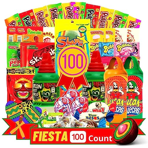 Las Posadas Mexican Candy Assortment – 100 PCs – Spicy, Sweet, Sour Dulces Mexicanos Assortment Pack – Mexican Snacks for Kids and Adults (Fiesta Pack) - Fiesta Pack 100