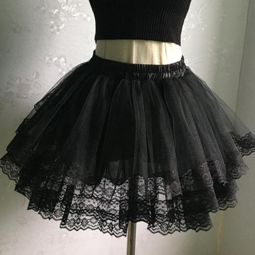 Layered Petticoat Underskirt - Black