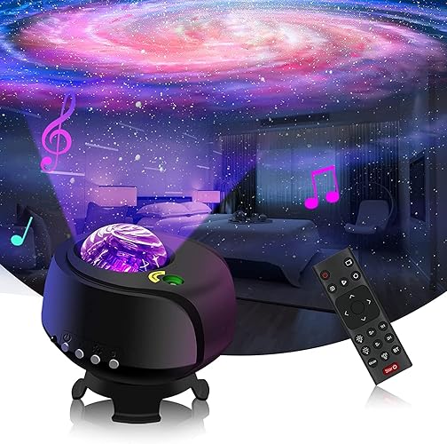 The Largest Coverage Area Galaxy Lights Projector 2.0, FLITI Star Projector, with Changing Nebula and Galaxy Shapes Galaxy Night Light - Black-A