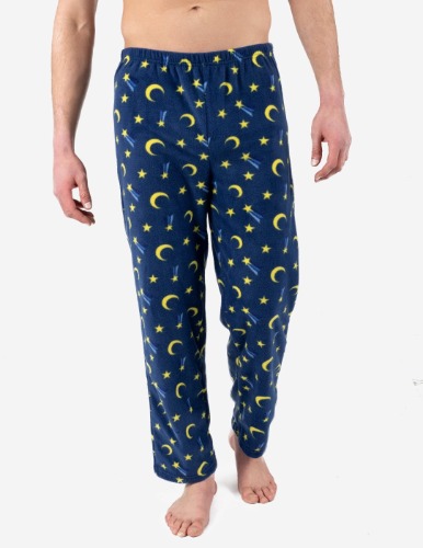 Mens Fleece Moon Pants - moon-star-navy / XX-Large