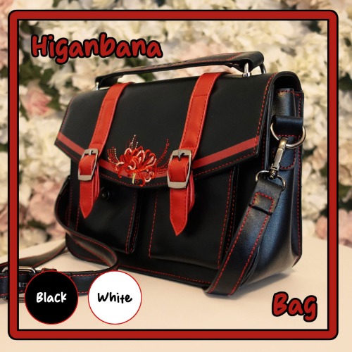 Higanbana (Spider Lily) Messenger Bag | Black