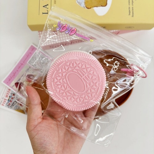 Large Cream Sandwich Cookies Taba Squishy Toy | Pink
