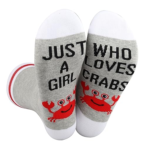 BWWKTOP Crabs Novelty Socks Crabs Lover Gifts Just Who Loves Crabs Gifts Socks With Crabs On Them - Medium-Large - Loves Crabs