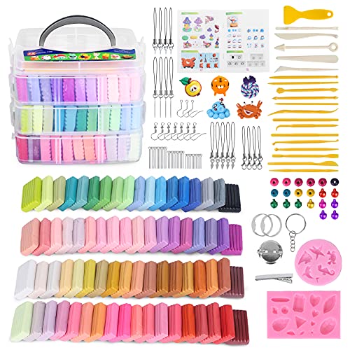 Aestd-ST Polymer Clay Kits 72Colors, Modeling Clay for Kids, Non-Stick Molding Oven Bake Clay with 20 Sculpting Tools and 82 DIY Accessories, Craft Gift for Children and Adults. - 72 Colors