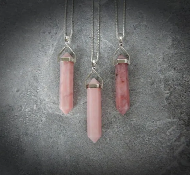 Pink Opal Gemstone Necklace Genuine Pink Opal Pink Opal | Etsy