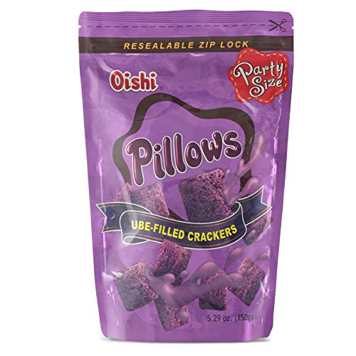 Oishi Pillows Ube Filled Crackers,5.29 Ounce Pack of 4 - Ube - 5.29 Ounce (Pack of 4)