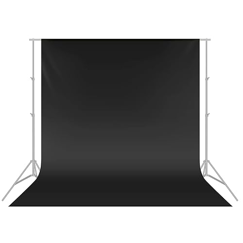 Neewer 9 x 13 feet / 2.8 x 4 metres photography background photo video studio backdrop polyester backdrop, backdrop stand not included (black) - Pro Black