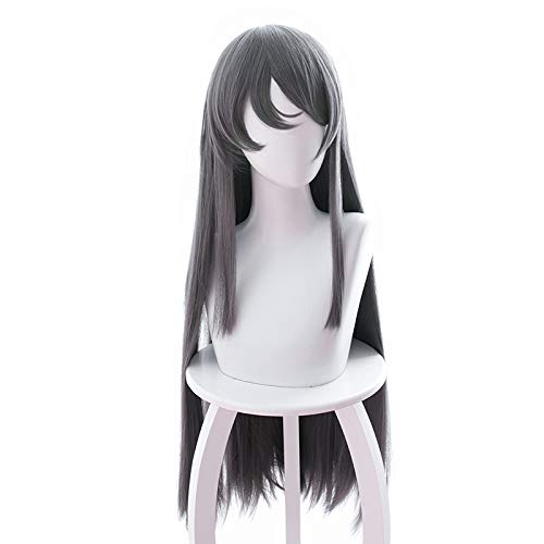 PWEINCY Für Homura Akemi Mai Sakurajima Cosplay Perücke Grau Lange Seishun Buta Yarou wa Bunny Girl Senpai no Yume wo Minai Hair
