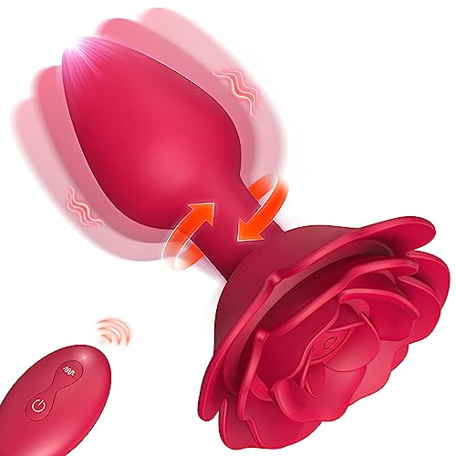 Analplug Buttplug Sex Spielzeug für die Frau, Analplug# für Frauen Anal Plug mit 10 Rotationsmodi 10 Vibrationsmodi, Anal Vibrator Sex Spielzeug für Paare Vibration für Frauen Butt Plug Sexspielzeug - Rot