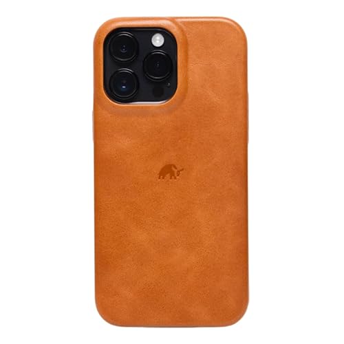 Bullstrap Premium Leather Phone Case Compatible with Apple iPhone 15 Pro Max and MagSafe Charger, Sienna Edition