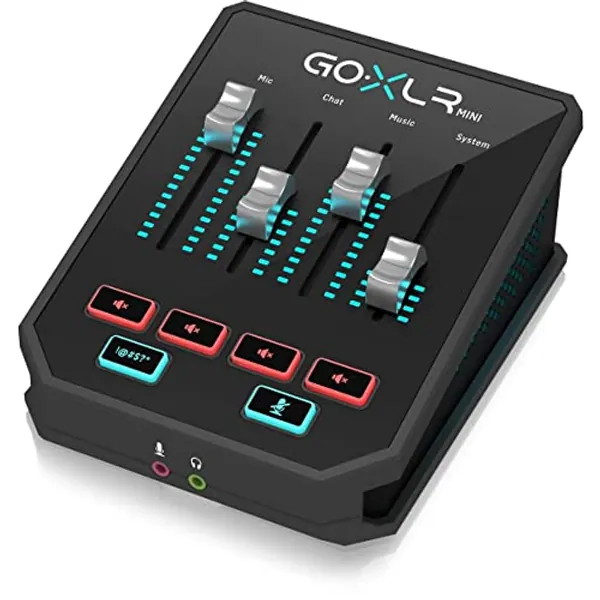 TC Helicon Mélangeur de diffusion en ligne GoXLR MINI avec interface USB/audio et préampli Midas, compatible PC uniquement