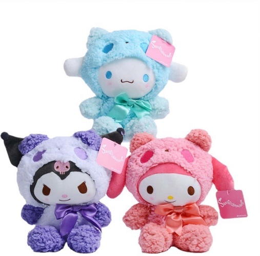 ZYLESRR Plush Dolls, Cute Cartoon Strawberry My Melody Plush Dolls, Plush Pendants, Stuffed Plush Toys. (3pcs) - 3pcs