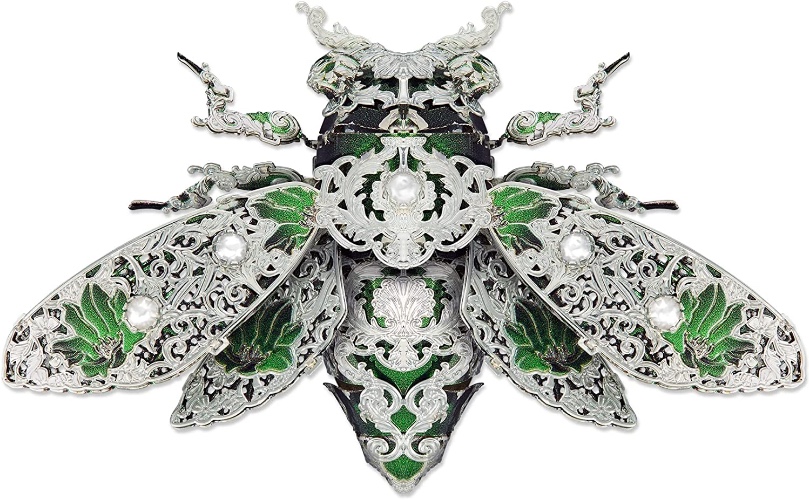 Piececool Metal 3D Puzzles for Adults, Cicada 3D Model Building Kits Insect Themed Animal Fashion Brooch Assembling DIY Crafts Creative Gifts - Cicada