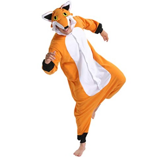 dressfan Animal Fox Onesie Fox Costume Cosplay Costume Fox Pajamas - Orange - Medium
