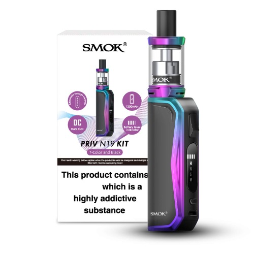 SMOK Priv N19 Kit E Cigarette Vape Kit 30W 1200mAh (Rainbow/Black) No Nicotine