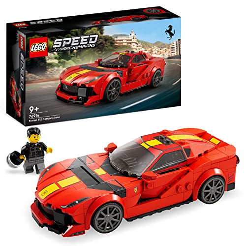 LEGO Speed Champions Ferrari 812 Competizione, Sports Car Toy Model Building Kit for Kids, Boys & Girls, 2023 Series, Collectible Race Vehicle Set 76914 - Single