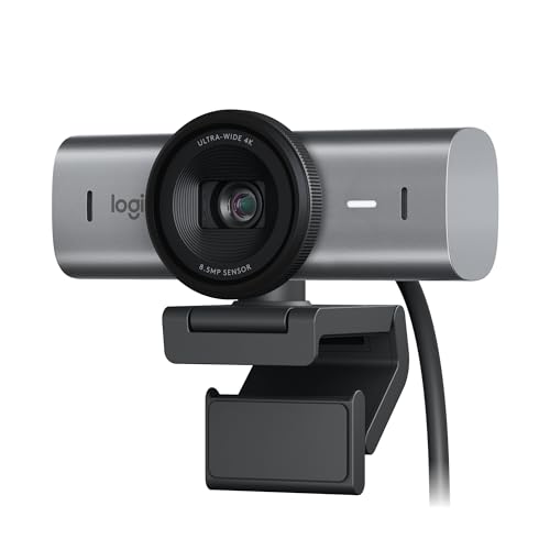 Logitech MX Brio Ultra HD 4K Streaming Webcam, 1080p at 60 FPS, USB-C, Webcam Cover, Works with Microsoft Teams, Zoom, Google Meet - Graphite - Graphite